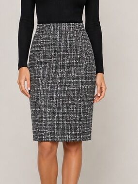 Louben Wool Blend Tweed Skirt
